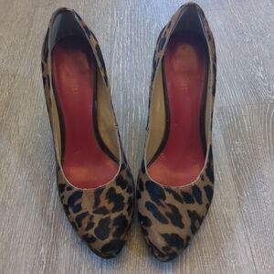 Nine West Shoe Women's 8.5 Leopard Print Pumps Mob Wife Horse Hair